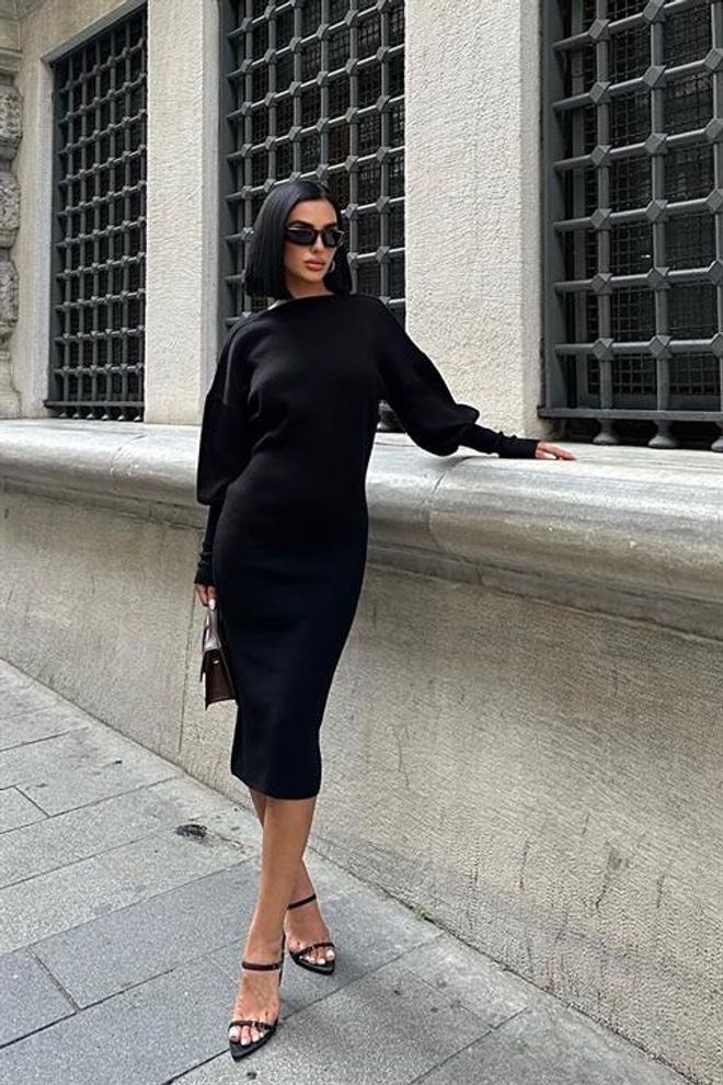 Zwarte jurk met open rug zwarte jurk