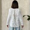 Witte blouse met kanten rug witte blouse