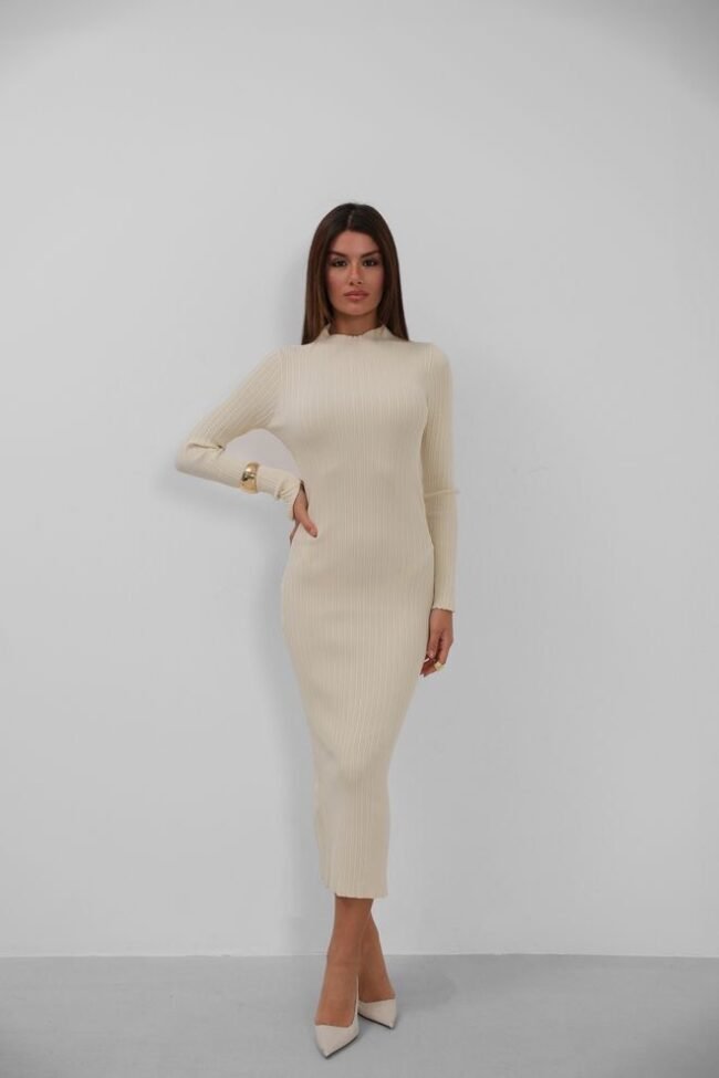 Stretch jurk witte (beige - ecru)– One size