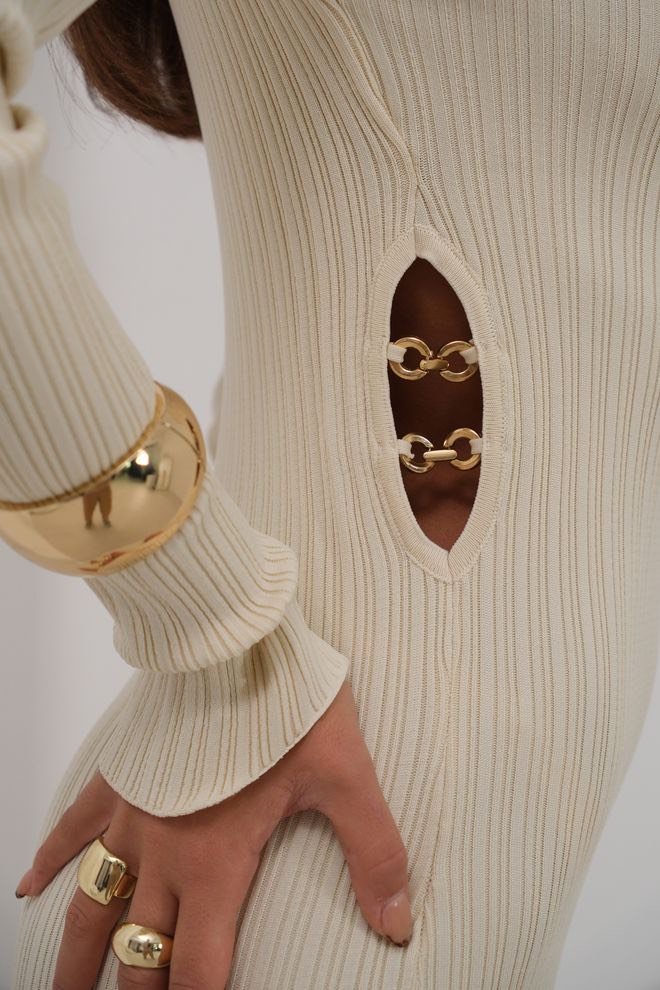 Stretch jurk witte (beige – ecru)– One size witte jurk